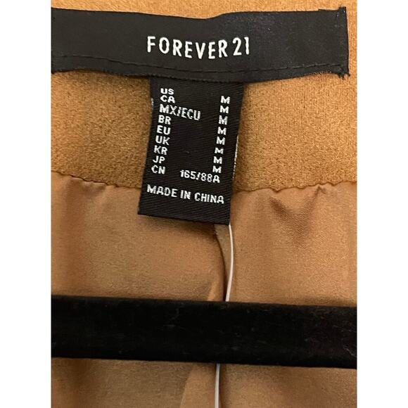 Forever 21 Rhinestone Fringe Faux Suede Blazer Pine Bark Size:M Women’s Western - Picture 4 of 6